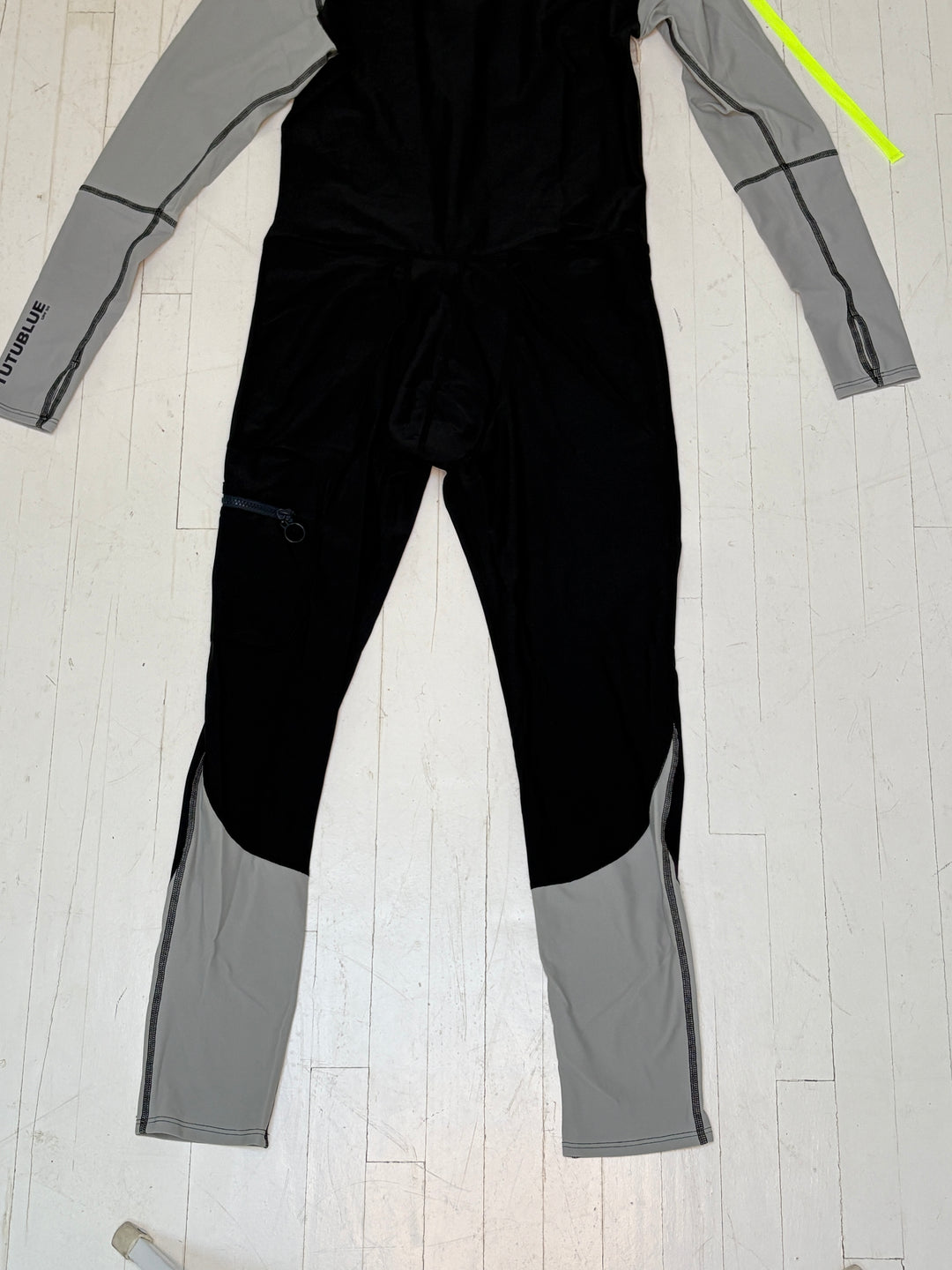 Men's Full-Body UPF 50+ Sun Protective Swimsuit - SILVER w/ BLACK ACCENT