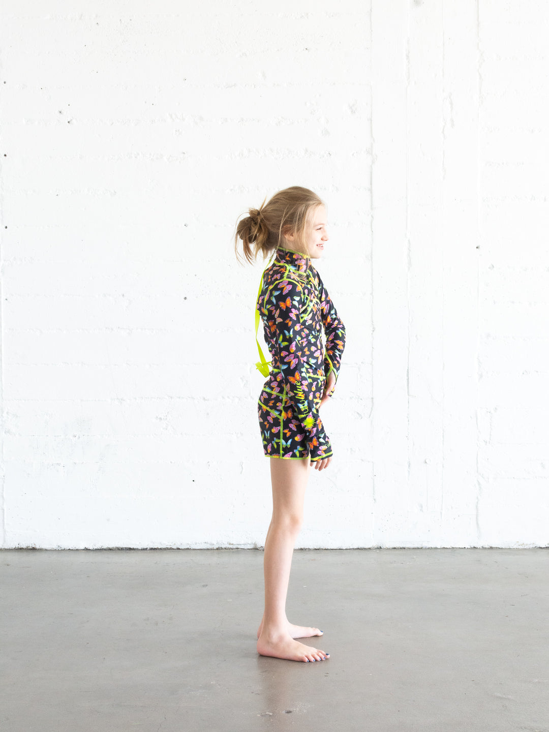 GIRL'S SHORT SWIMSUIT - BUTTERFLY