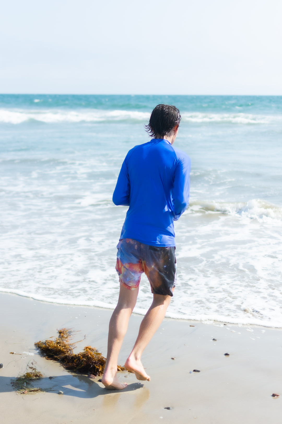 MEN'S PULLOVER RASH GUARD - BLUE ROYAL