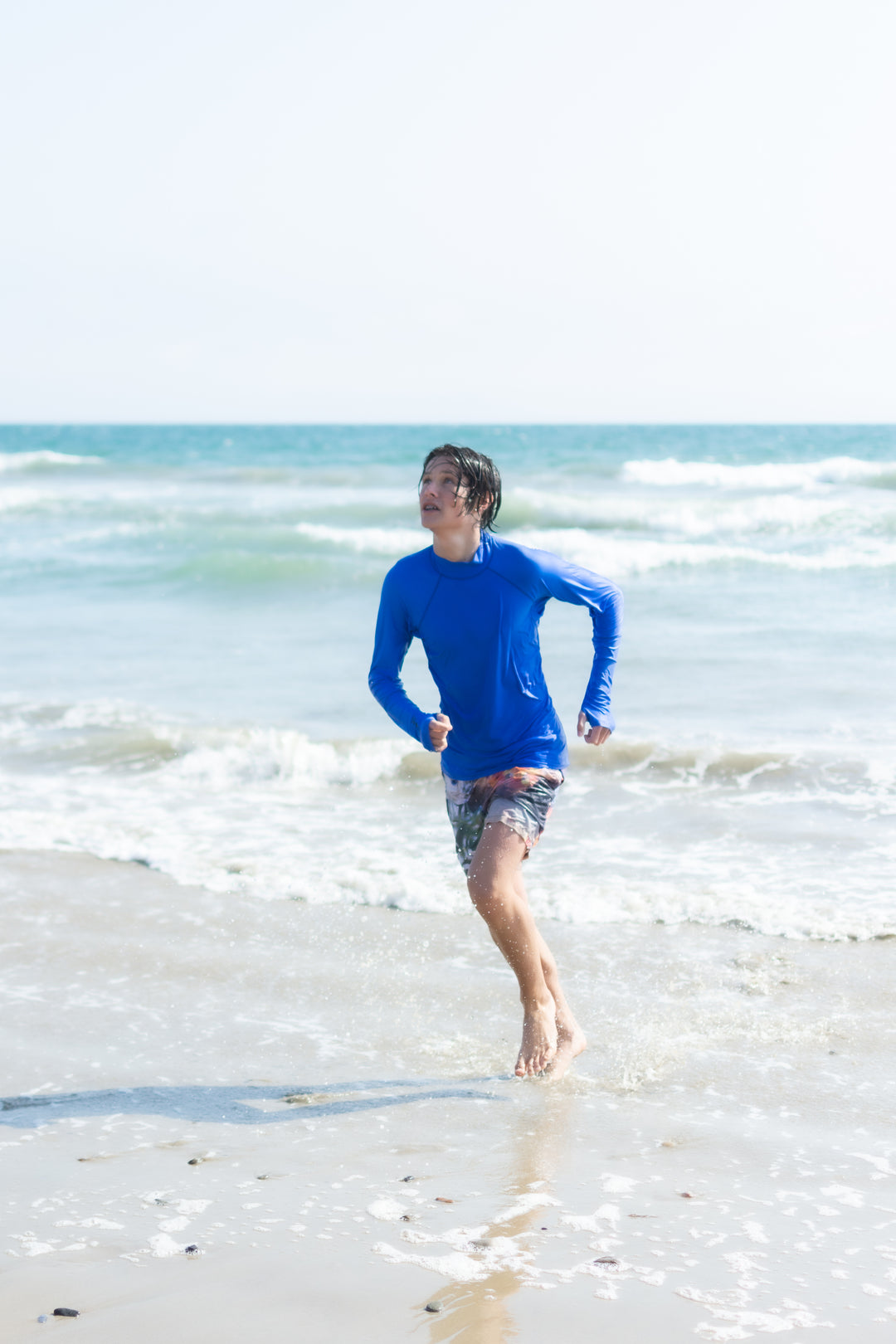 MEN'S PULLOVER RASH GUARD - BLUE ROYAL