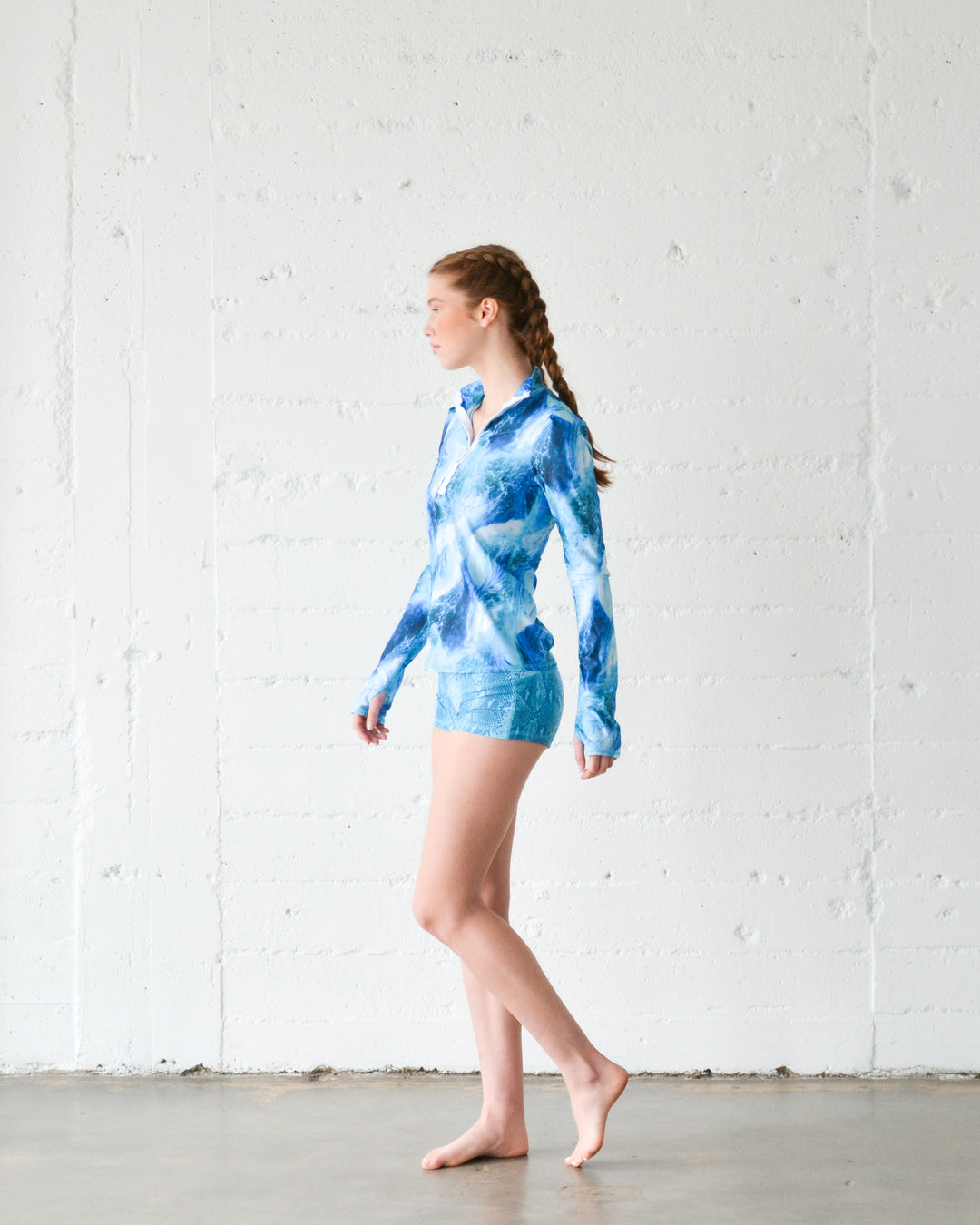 WOMEN'S HENLEY RASH GUARD - WAVES