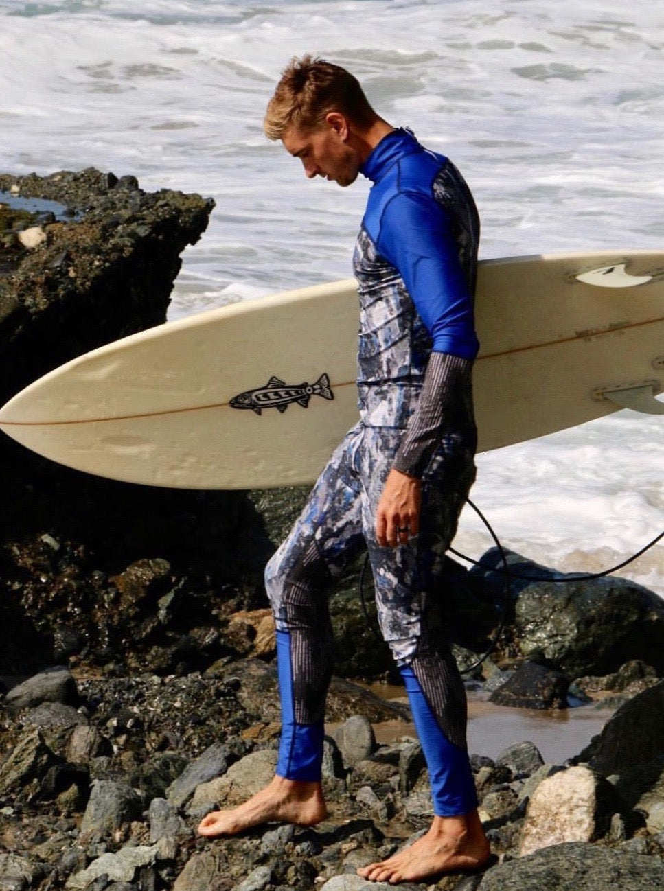 MEN'S LONG SWIMSUIT - BLUE ROCK