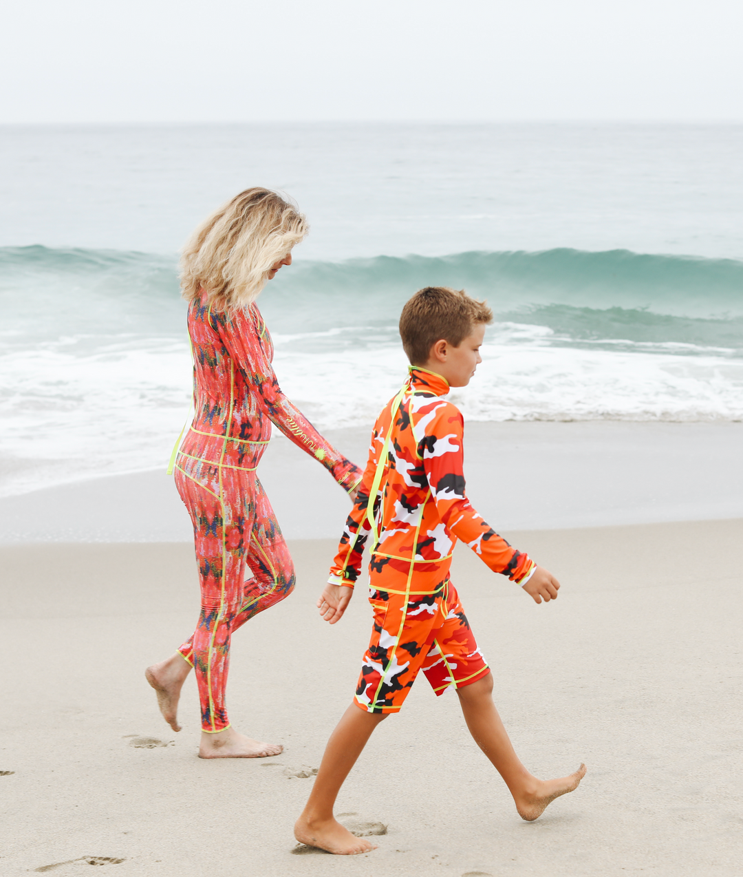 BOY'S SHORT SWIMSUIT - RED CAMO