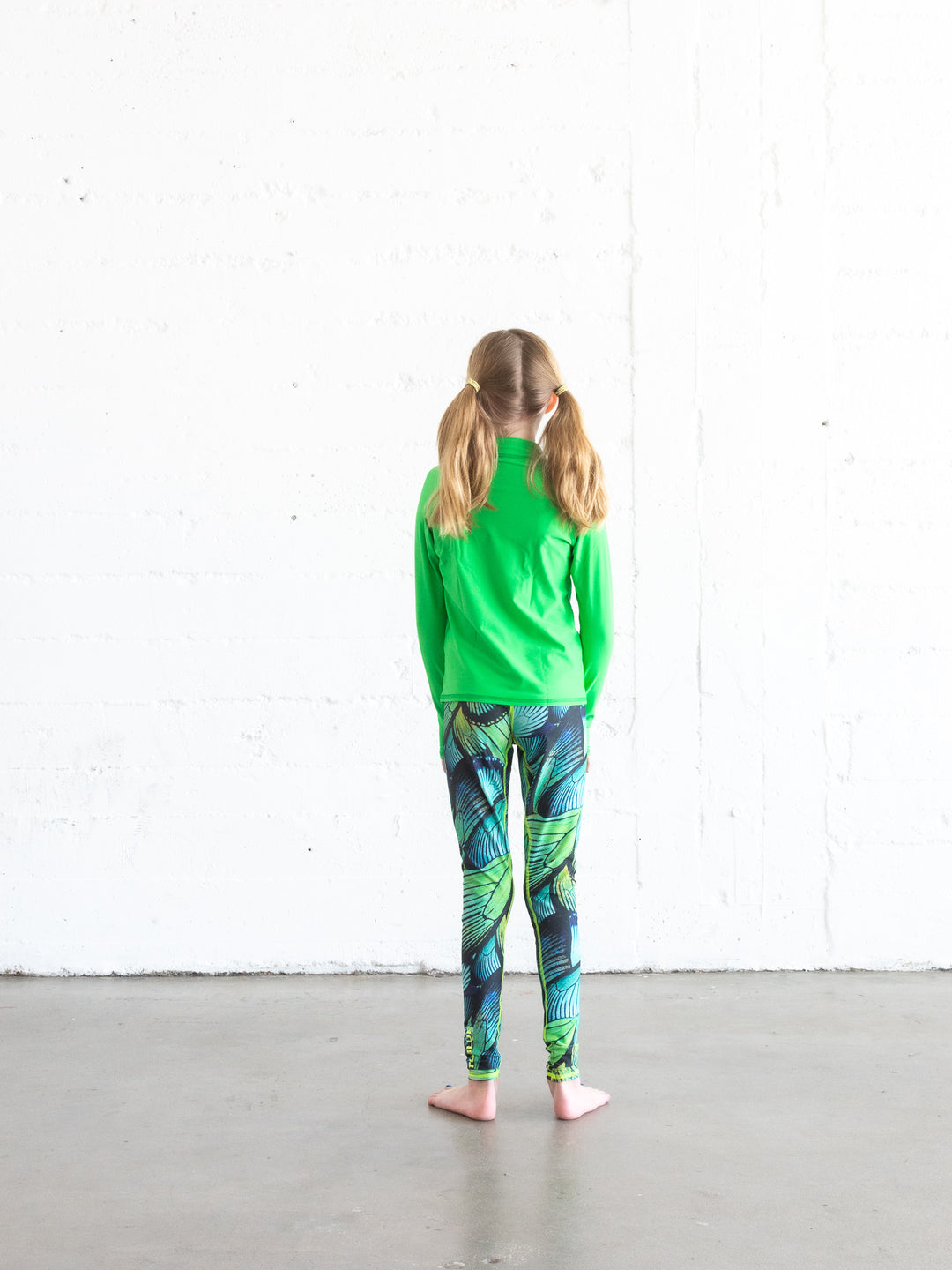 GIRL'S SWIM LEGGINGS - TURQ FLYER