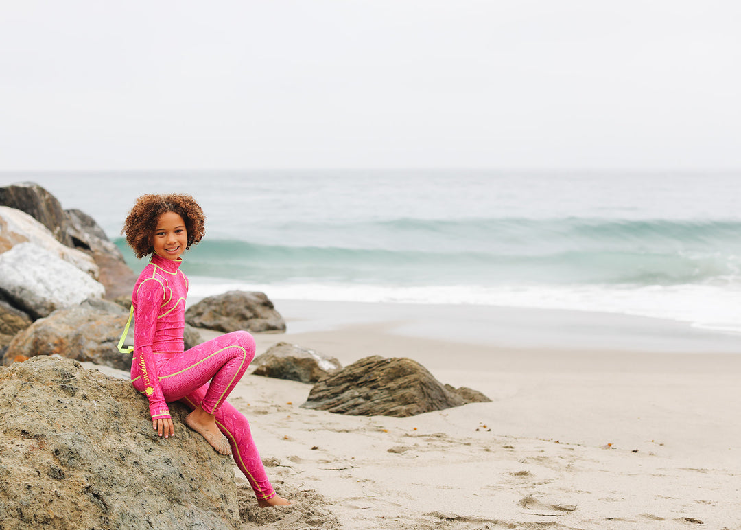 GIRL'S LONG SWIMSUIT - IN THE PINK