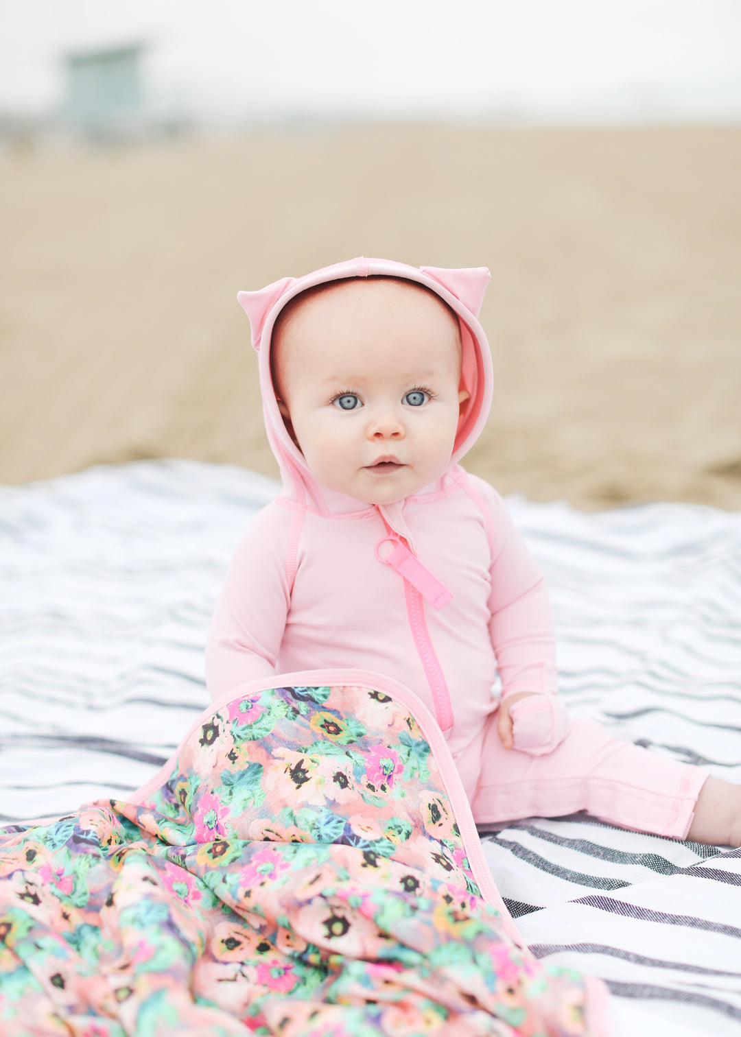 BABY ONE PIECE SWIMSUIT - BABY PINK