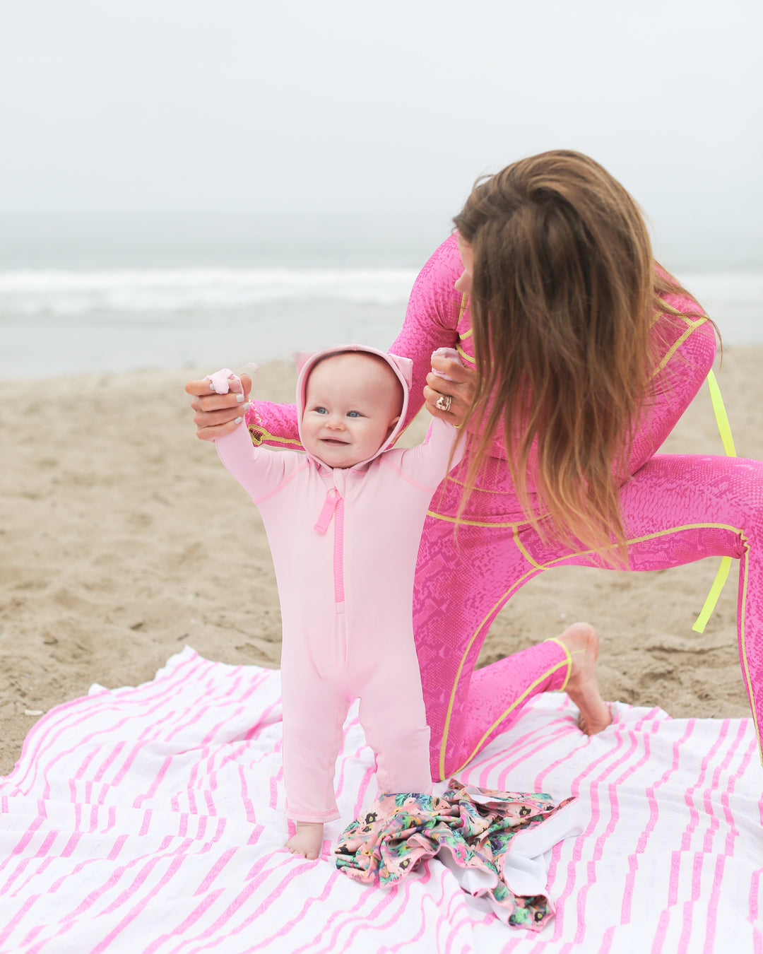 BABY ONE PIECE SWIMSUIT - BABY PINK