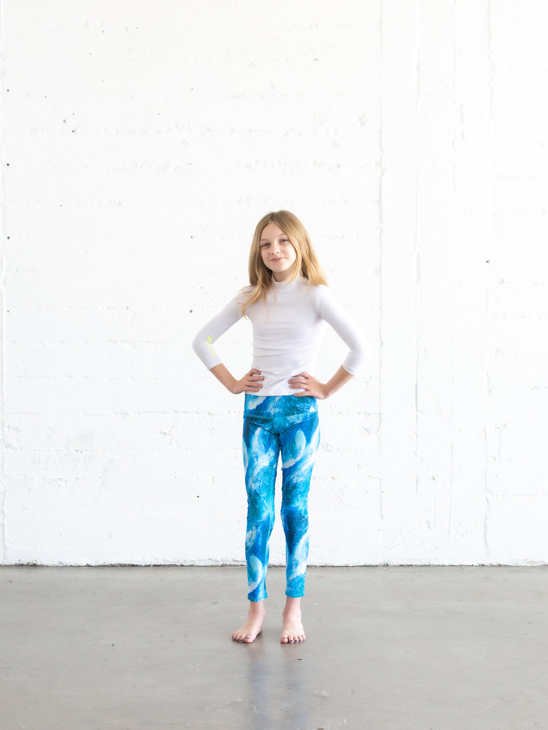 GIRL'S SWIM LEGGINGS - WAVES