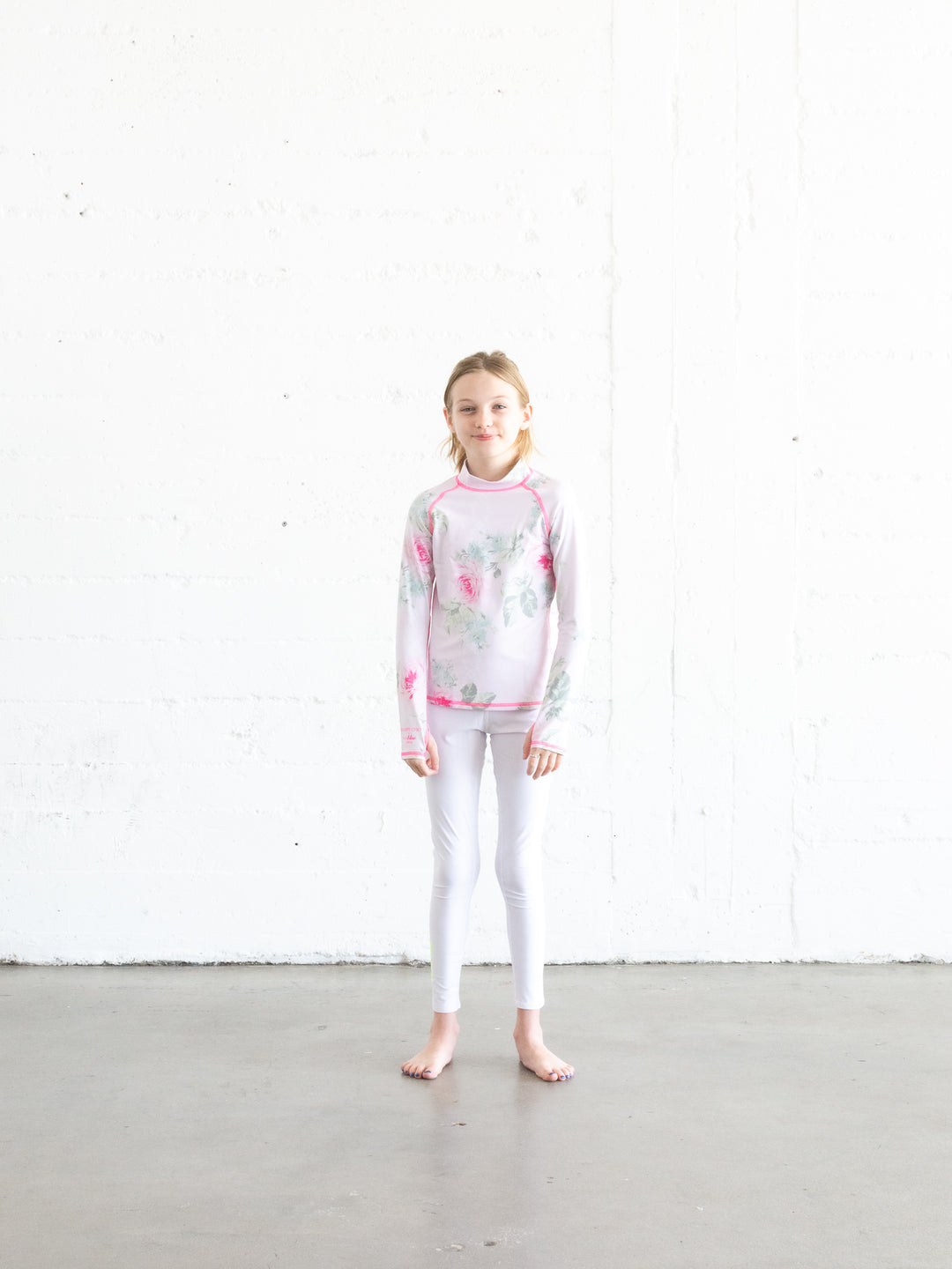 GIRL'S PULLOVER RASH - ROYAL BOUQUET PINK SHABBY CHIC COLLAB