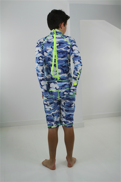 BOY'S SHORT SWIMSUIT - BLUE CAMO