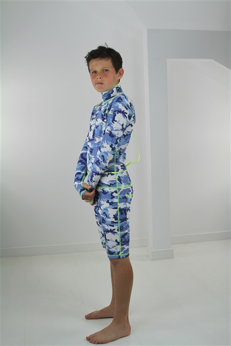 BOY'S SHORT SWIMSUIT - BLUE CAMO