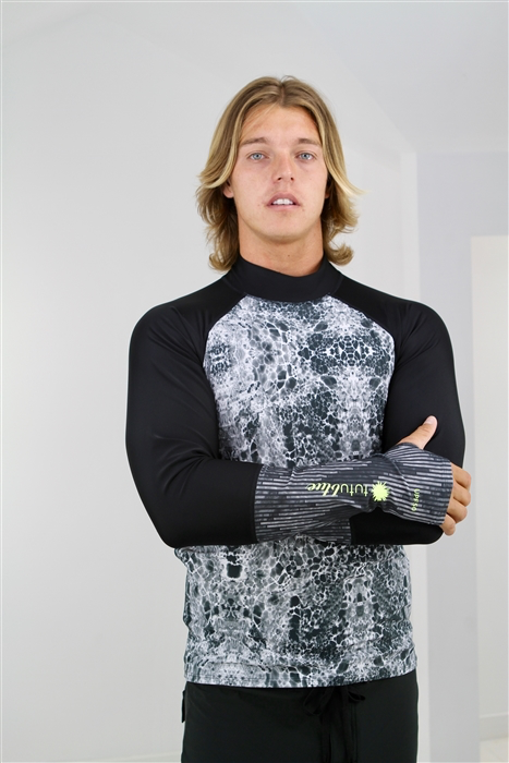 MEN'S PULLOVER RASH GUARD - BLACK SEA